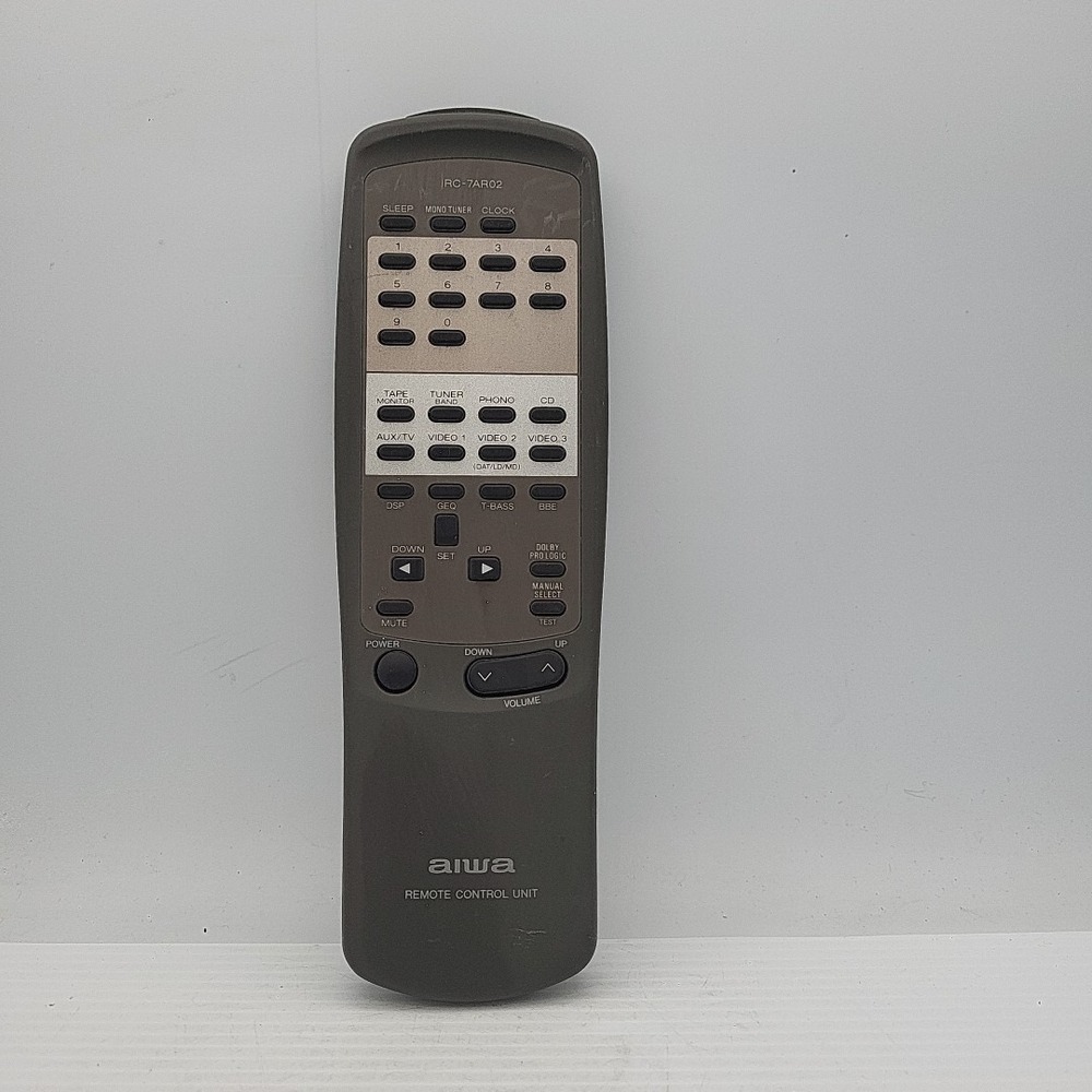 Aiwa RC-7AR02 AV Audio and Video System Remote Control Unit Gray Japan